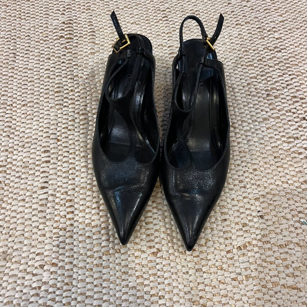 Massimo Dutti - Black Leather heel shoes - size 39